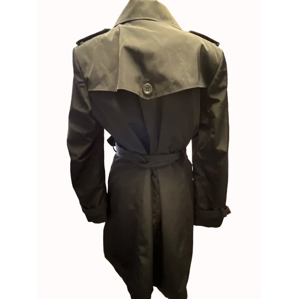 Calvin Klein Women's Black Long Trench Coat Size M SKU 5773 - Picture 2 of 7